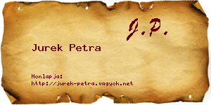 Jurek Petra névjegykártya